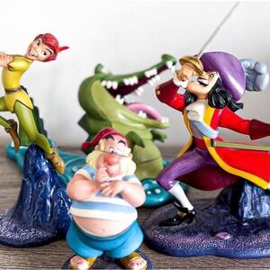 WDCC Disney Peter Pan Figurines ~ Hook, Smee, Tick Tock Croc, and Peter Pan